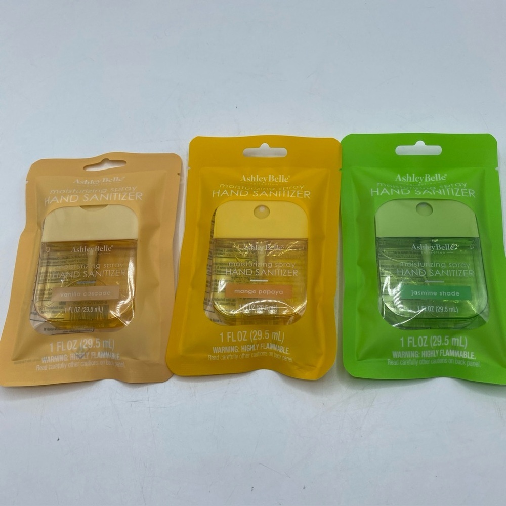Ashley Belle Hand Sanitizer Moisturizing Spray Vanilla Mango Papaya Jasmine Shad